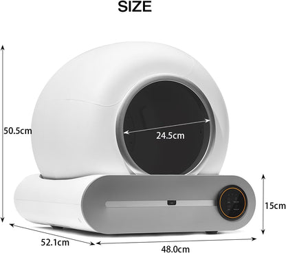 QraraZL Selbstreinigende Katzentoilette, Automatisches Katzenklo mit APP-Steuerung, Katzenklo Selbstreinigend, Smart Health Monitor (Automatisch)