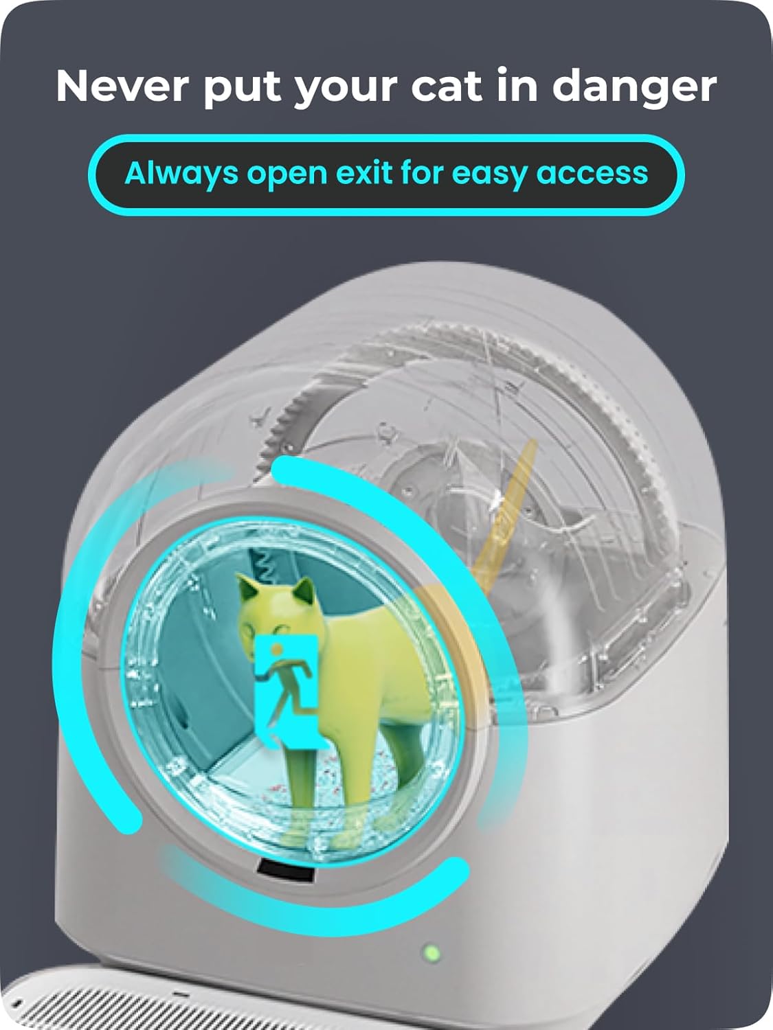 ABRCT Selbstreinigende Katzentoilette PRO, Katzenklo Selbstreinigend XXL, Wägbar, Hygienisch, Geruchsneutral, APP-Steuerung, Große Fassungsvermögen für Mehrere Katzen, mit Katzenstreu Matte