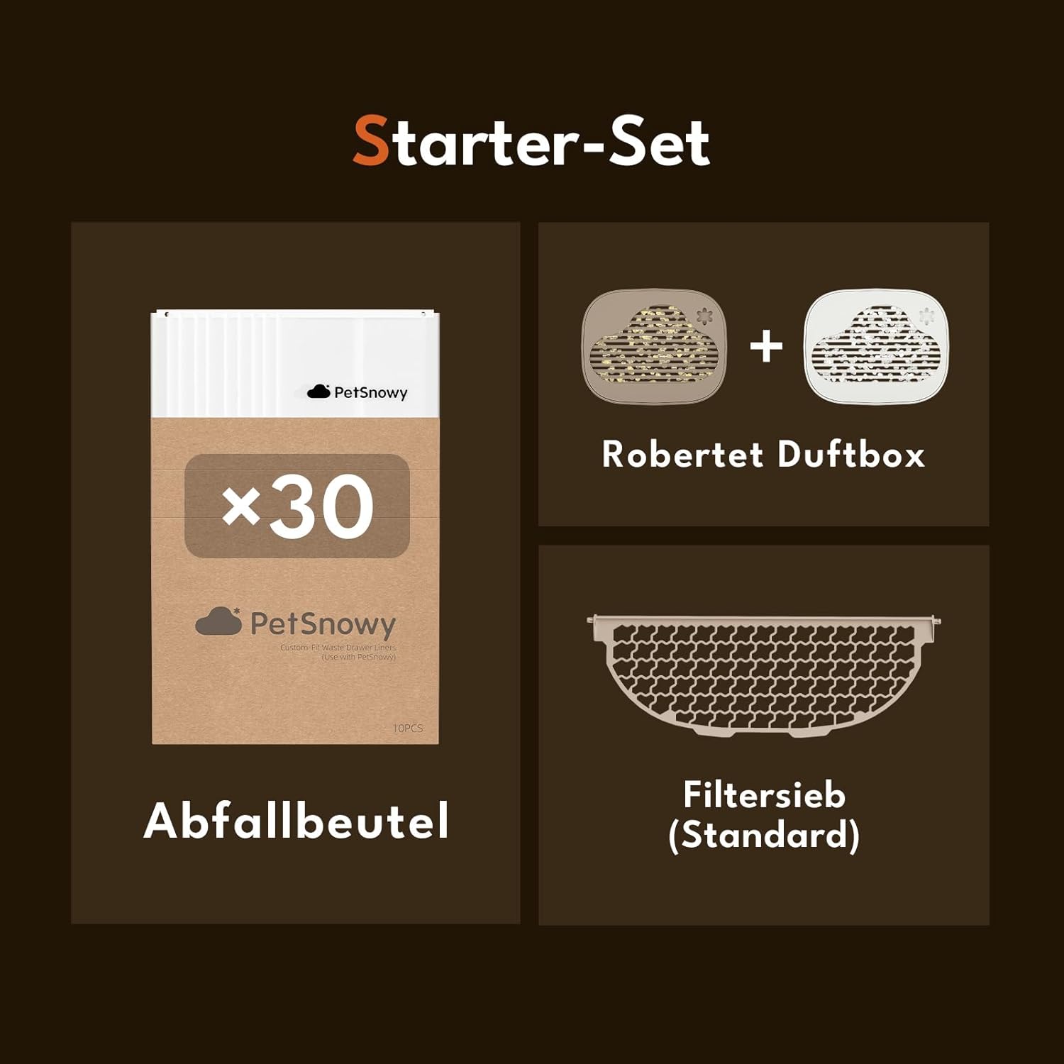 PetSnowy Katzenklo Selbstreinigend Katzentoilette mit TiO2-Geruchskontrollsystem, App-Steuerung, Auto-Packing für große Katzen & Mehrkatzenhaushalte 1,5-9 kg, Max Kapazität von 83L (2025 Premium)