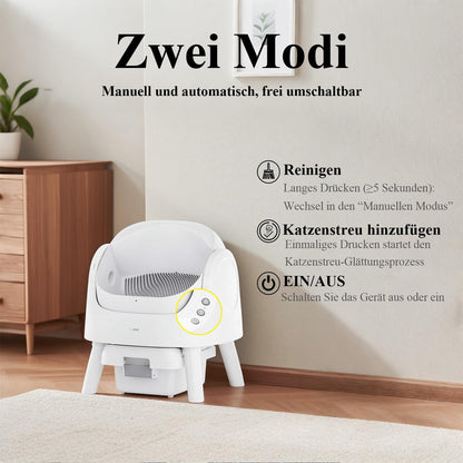 Selbstreinigende Katzentoilette – Automatische Reinigung, 10L Großes Fassungsvermögen, XL Katzenklo, Ideal für Vielbeschäftigte Haushalte