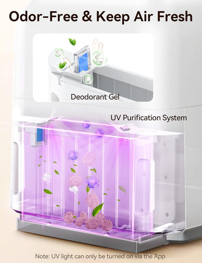 MeoWant Selbstreinigende Katzentoilette, Vollständig Geschlossene Automatische Katzentoilette, Geeignet Für Mehrere Katzen, APP-Steuerung/Sicherheit/Intelligente Überwachung/Geruch Beseitigen