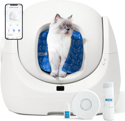 CATLINK Baymax Katzenklo Selbstreinigend, 70L XXL-Volumen, Verbessertem Schutz Gegen Seitliches Auslaufen, 7-facher Schutz, App-Steuerung und Mehrkatzenerkennung – Geeignet für mit Mehreren Katzen