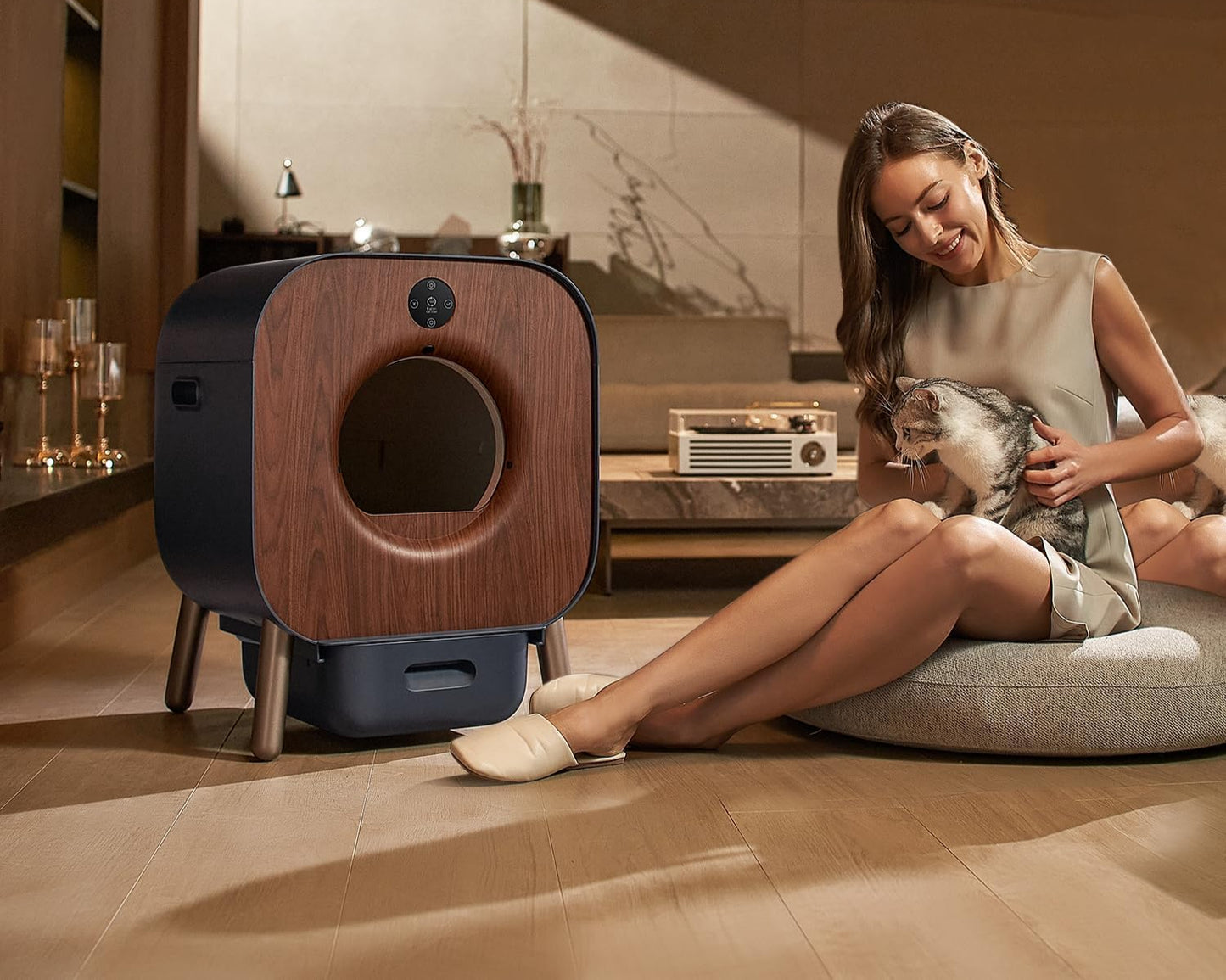 PAWBBY P1 Ultra Katzenklo Selbstreinigend, Selbstreinigende Katzentoilette, TÜV-Zertifizierung, Anti-Klemm-/Pflanzendesodorierendes Design, App-Steuerung, Extra Groß für Mehrere Katzen