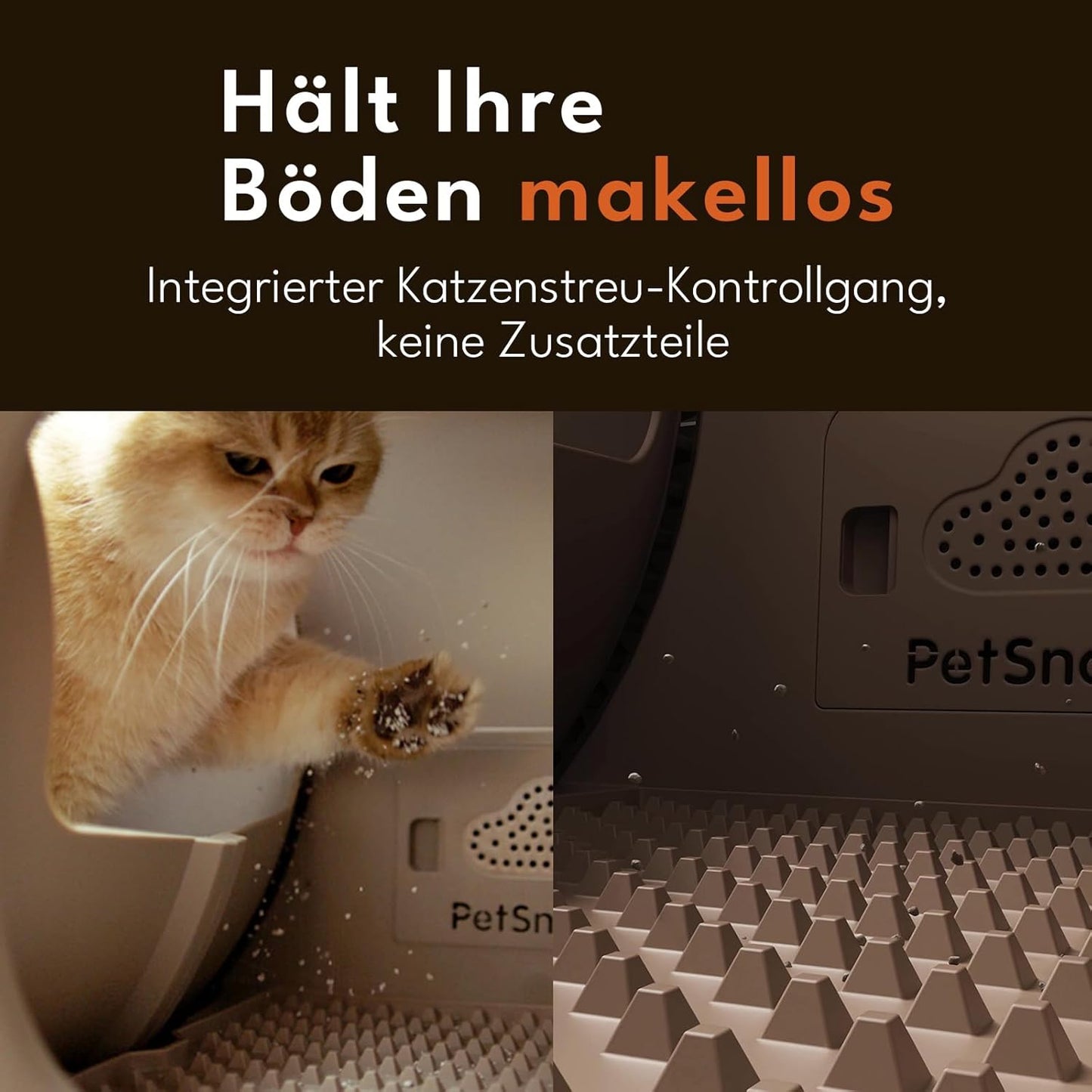 PetSnowy Katzenklo Selbstreinigend Katzentoilette mit TiO2-Geruchskontrollsystem, App-Steuerung, Auto-Packing für große Katzen & Mehrkatzenhaushalte 1,5-9 kg, Max Kapazität von 83L (2025 Premium)