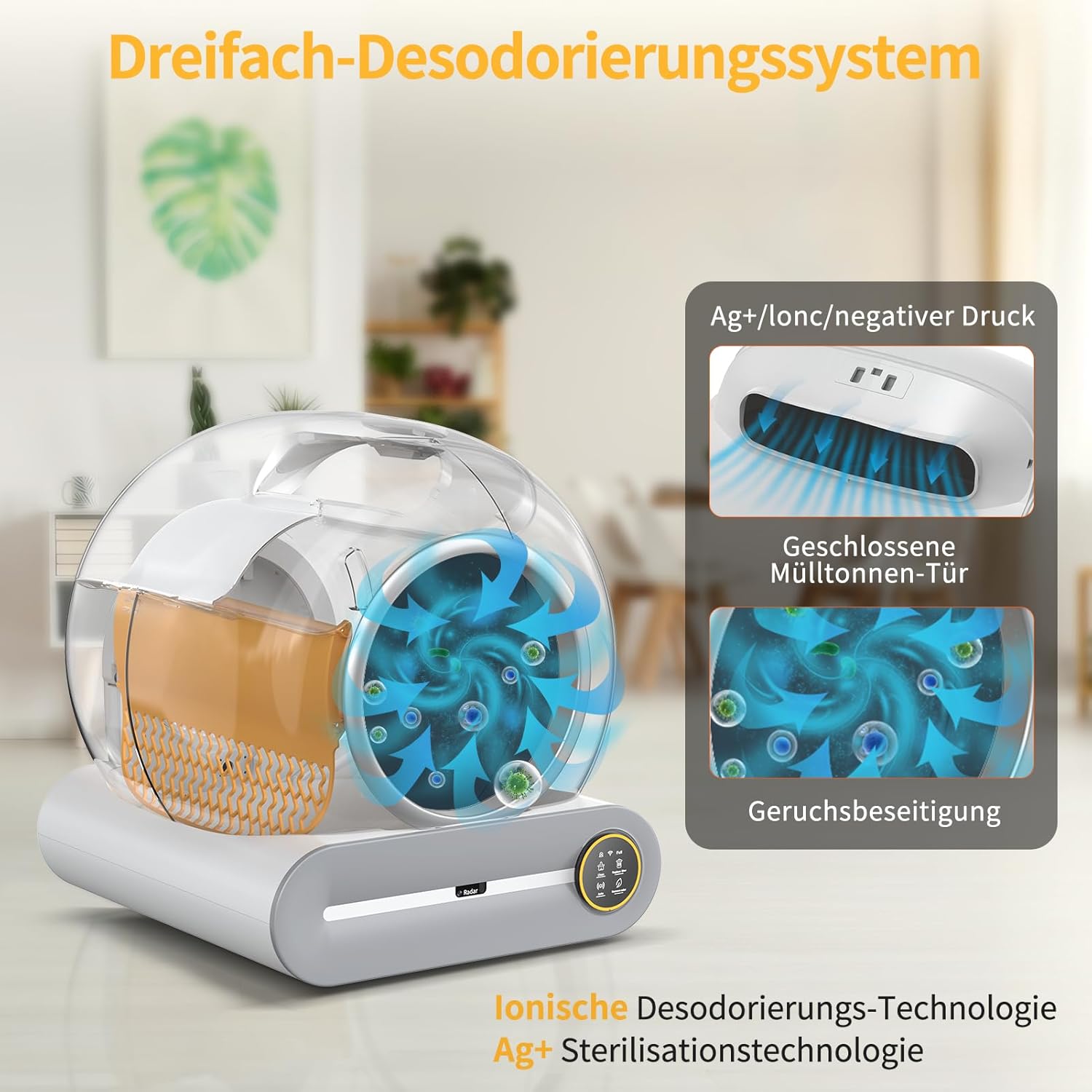 Katzenklo Selbstreinigend Katzentoilette Groß XXL 68L, Automatisches Katzenklo mit Müllsäcken, Niedriger Einstieg mit APP-Steuerung Elektrisches Katzenklo, für 2 Katzen Cat Selbstreinigendes Katzenklo