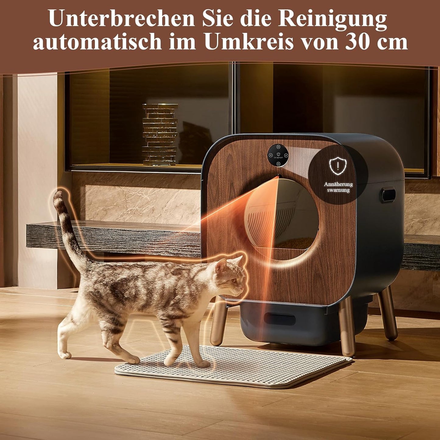 PAWBBY P1 Ultra Katzenklo Selbstreinigend, Selbstreinigende Katzentoilette, TÜV-Zertifizierung, Anti-Klemm-/Pflanzendesodorierendes Design, App-Steuerung, Extra Groß für Mehrere Katzen