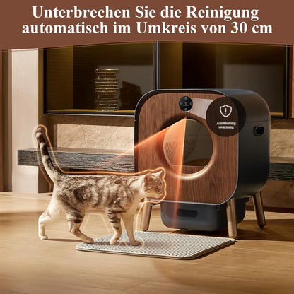 PAWBBY P1 Ultra Katzenklo Selbstreinigend, Selbstreinigende Katzentoilette, TÜV-Zertifizierung, Anti-Klemm-/Pflanzendesodorierendes Design, App-Steuerung, Extra Groß für Mehrere Katzen